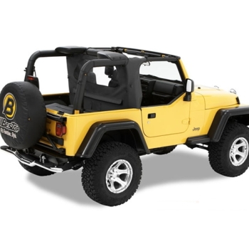 Preview: Jeep Wrangler TJ Windjammer Windschott Wrap Around Stil schwarz Denim Bestop 96-02