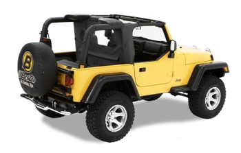 Jeep Wrangler TJ Windjammer Windschott Wrap Around Stil schwarz Denim Bestop 96-02