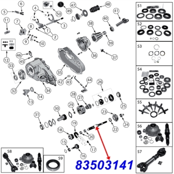 Jeep Wrangler YJ Hauptwelle hinten NP231 Verteilergetriebe 87-95