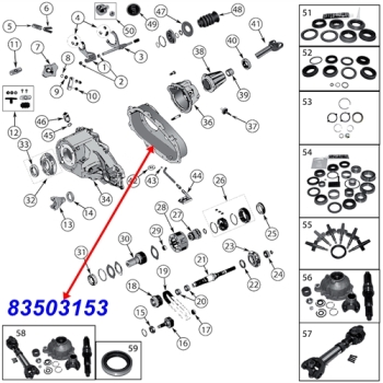 Jeep Wrangler YJ Getriebegehäuse hinten Gehäusedeckel NP231 Verteilergetriebe 87-95