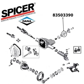 Preview: Jeep Grand Cherokee ZJ ZG Simmerring Kardan Eingang Dana 30 Vorderachse Spicer 92-98