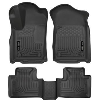 Jeep Grand Cherokee WK2 WH WK 3pcs. Set Front & Second Seat Floor Liners black WeatherBeater™ Husky Liners 16-21