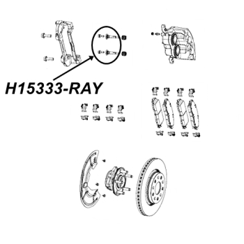Jeep Wrangler JL Schrauben Set für einen vorderen Bremssattel Raybestos 18-