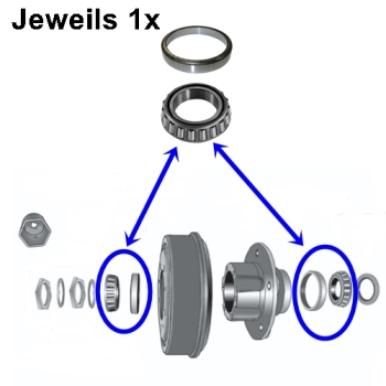 Preview: Jeep Willys CJ2A CJ-2A ein Radlager mit Lagerschale Dana 25 Vorderachse 46-49