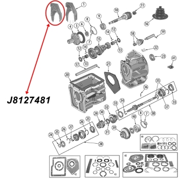 Preview: Jeep CJ Schaltgabel 3. und 4. Gang SR4 Schaltgetriebe 80-83