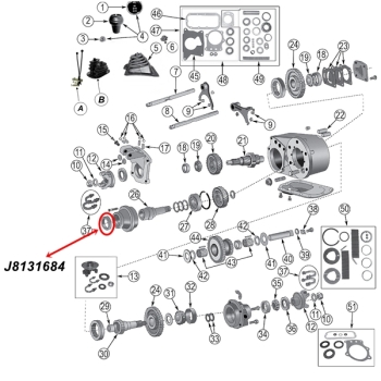 Jeep CJ Simmerring Eingang Dana 300 Verteilergetriebe 80-86