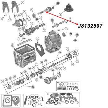 Preview: Jeep CJ Eingangswelle Welle Eingang 22 Zähne SR4 Schaltgetriebe 80-83