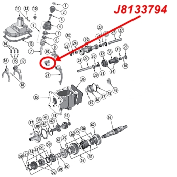 Preview: Jeep CJ Schaltgabel klein 3. & 4. Gang T176 & T177 Schaltgetriebe 80-86