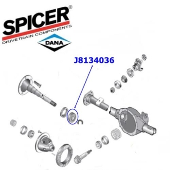 Preview: Jeep Wrangler TJ Radlager Lager Steckachse außen Dana 35 Hinterachse Spicer 96-06