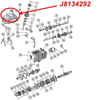 Preview: Jeep CJ Schaltgehäuse Deckel Getriebe T176 & T177 Schaltgetriebe 80-86