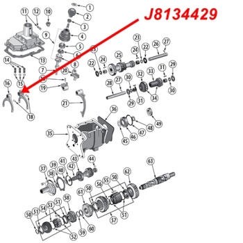 Preview: Jeep CJ Schaltgabel 1. & 2. Gang T176 & T177 Schaltgetriebe 80-86