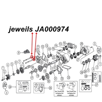 Jeep CJ Simmerring Schalthebel Schaltgstange Dana 20 Verteilergetriebe 72-79