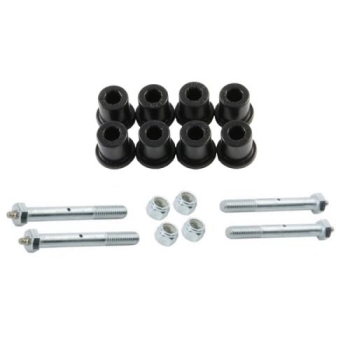 Jeep CJ Polyurethan Schäkelbuchsen Set schwarz abschmierbar für Federgehänge Blattfeder hinten Daystar 76-86