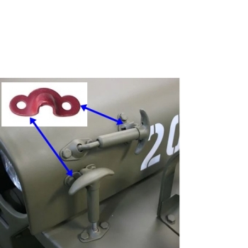 Jeep Willys MB Ford GPW ein Halter Haubenhaken & Scheibenrahmenhaken rot 42-45