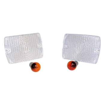 Jeep Wrangler YJ Parking Lamp Clear Lens Kit with Amber Bulbs year 87-95