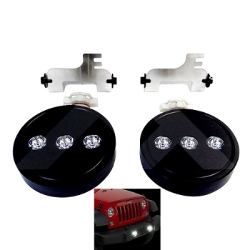 Jeep Wrangler JK Set LED Fog Lights Front Left & Right incl. Mounting Material 10-16
