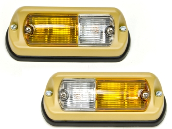 72-86 JEEP CJ CJ-5 CJ-7 CJ-8 CHEROKEE SIDE MARKER LIGHT HOUSING LENS FRONT AMBER