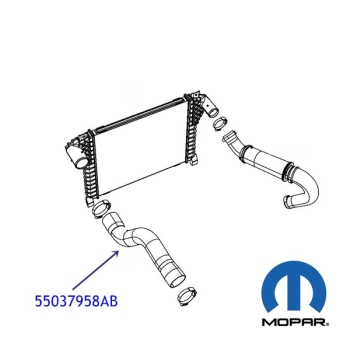 Jeep Cherokee Liberty KK 2,8 ltr. CRD Charge Air Cooler Inlet Hose 08-10