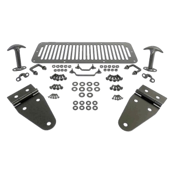 Jeep Wrangler YJ Haubenset Komplettset Motorhauben Scharniere Schwarz Edelstahl 87-95