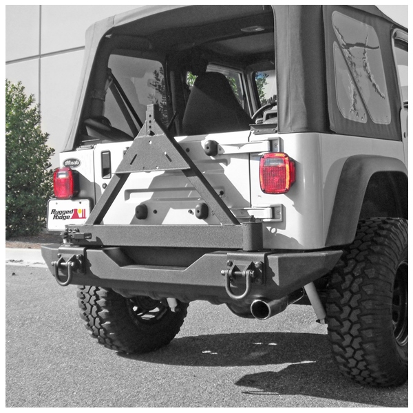 Jeep Wrangler YJ Tire Carrier XHD Rear Bumper Rugged Ridge 87-95