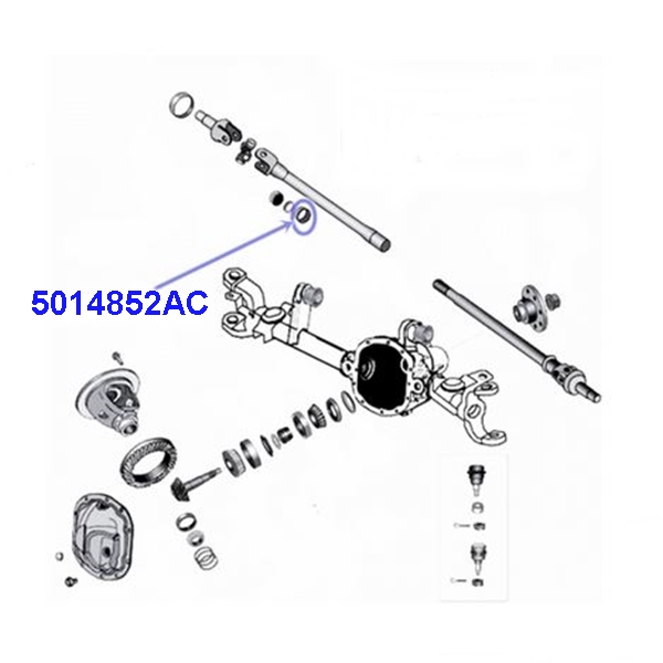 Jeep Wrangler JK inner Axle Shaft Seal 2-Piece Design Dana 30 front axle  Spicer 