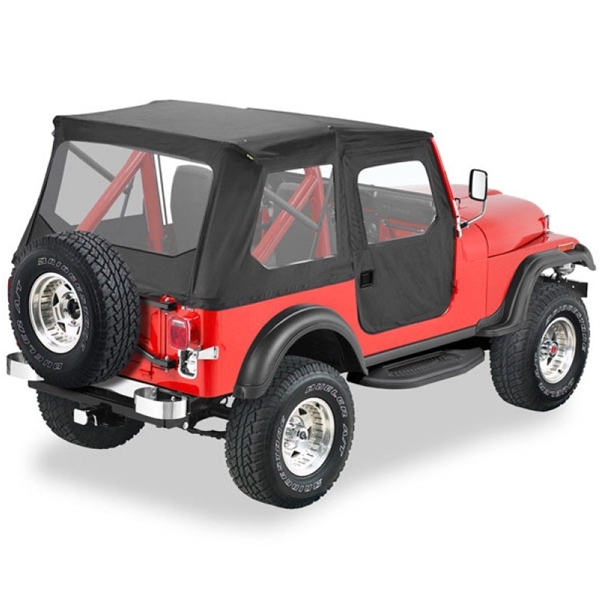 Jeep Cj7 Tigertop Complete Soft Top With One Piece Doors Black Crush Bestop 76 86 Jeep Cj7 Tigertop Complete Soft Top With One Piece Doors Black Crush Bestop 76 86
