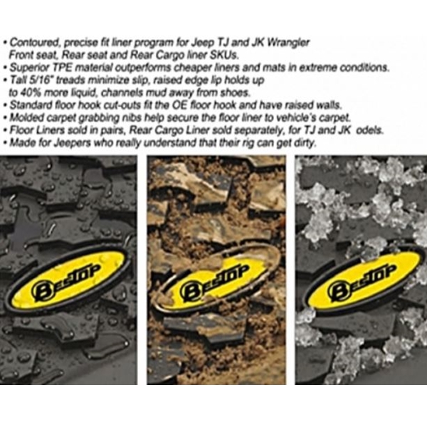 Jeep Wrangler TJ rear All Terrain Floor Liner Pair Black Bestop 9606