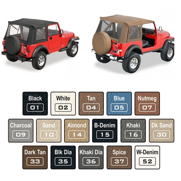 Jeep CJ CJ7 Wrangler YJ Classic Supertop Softtop with clear windows Bestop  year 76-95