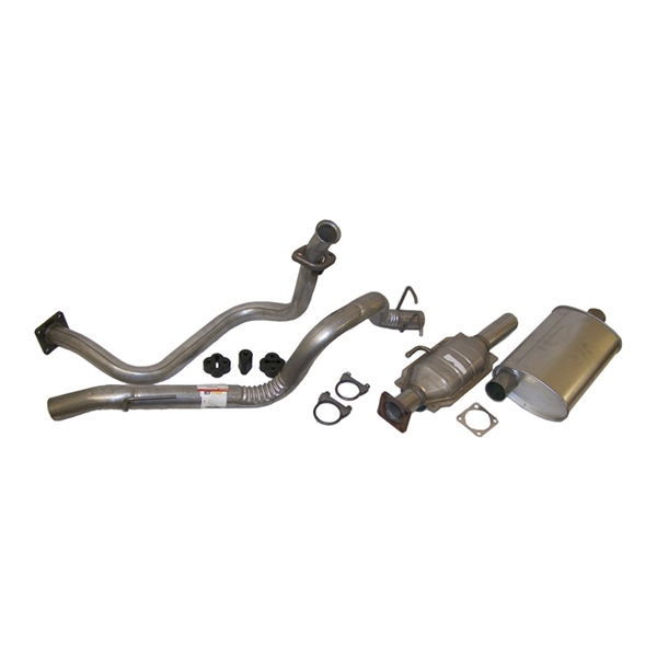 Jeep Wrangler YJ 2,5 ltr. Exhaust Complete Kit Muffler Catalytic Converter  Front Pipe & Tailpipe 87-92