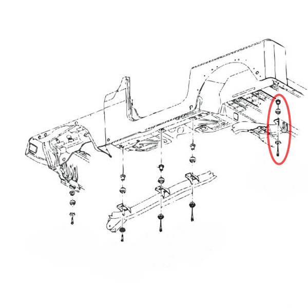 Jeep Wrangler YJ one Body Mount Kit with Bolt & Retainer 87-95