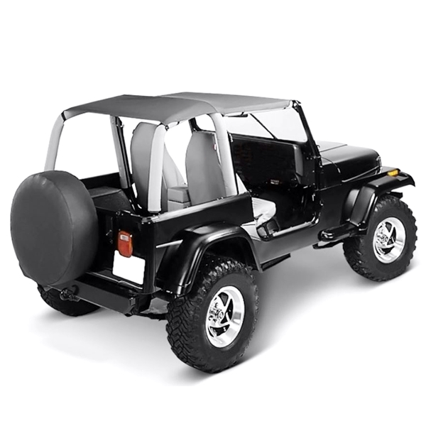Jeep Wrangler YJ Safari Bikini Top strapless Style Charcoal Denim Bestop 92-95 Jeep Wrangler YJ Safari Bikini Top strapless Style Charcoal Denim Bestop 92-95