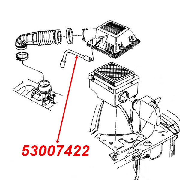 Jeep Grand Cherokee ZJ ZG 4,0 ltr. PCV Valve Hose Crankcase Vent to Air  Cleaner