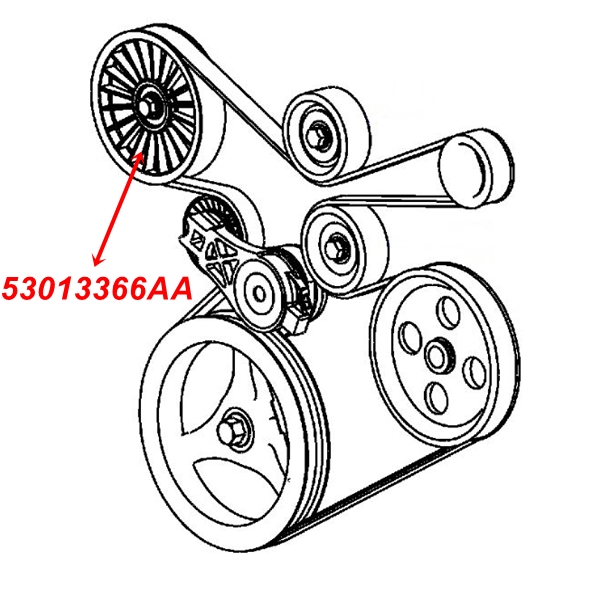 Jeep Wrangler TJ 2,4 ltr. Accessory Drive Belt Idler Pulley 03-06