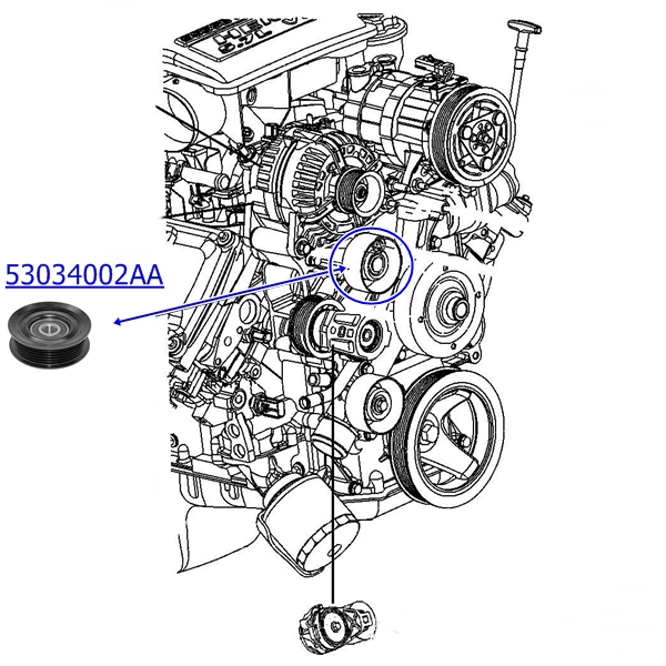 Jeep Wrangler JK 3,8 ltr. Idler Pulley 07-11