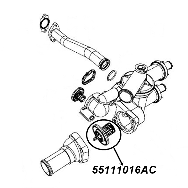 Jeep Compass Patriot MK 2,0 & 2,4 ltr. Primary Thermostat mit Dichtring