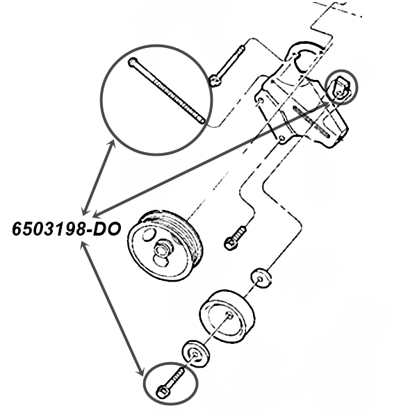 Jeep Wrangler TJ Drive Belt Tensioner Bolt & Collar Set