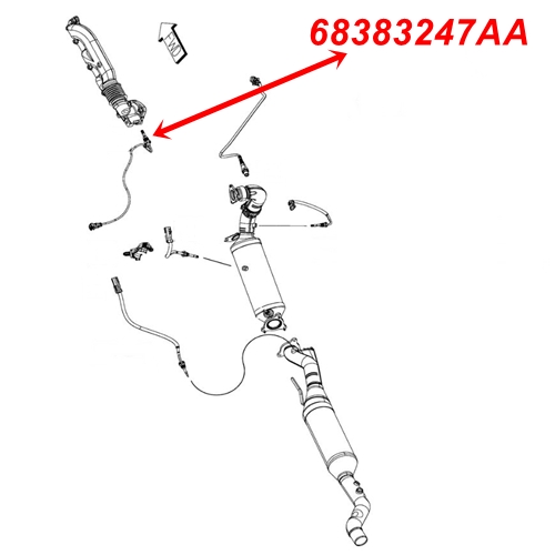 thumbnail image 2 of Exhaust Temp Sensor For Jeep Grand Cherokee WK 3.0L CRD 2011-2020 - 68383247AA 2 of 4