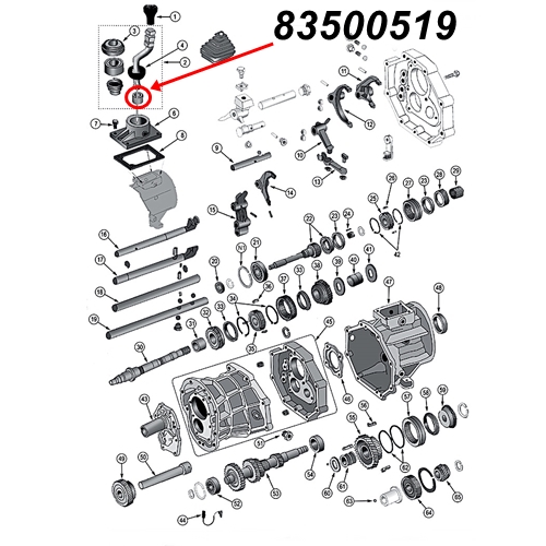 Jeep Wrangler TJ Shift Lever Bushing AX15 manual Transmission 96-99