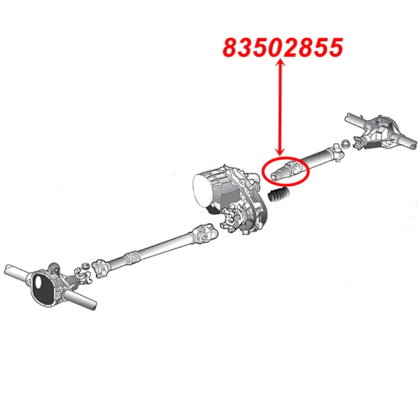 Schiebestück Verteilergetriebe hinten Jeep Wrangler YJ 87-95