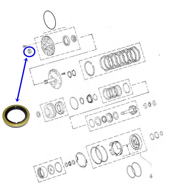 Jeep Cherokee XJ front Converter Seal AW4 Automatic Transmission 8796