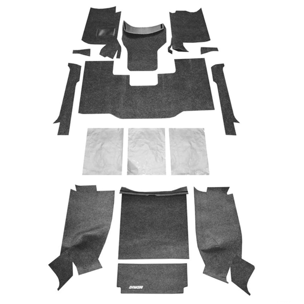 Jeep Wrangler YJ Gray Replacement Floor and Cargo Carpet Kit BedRug 87-95