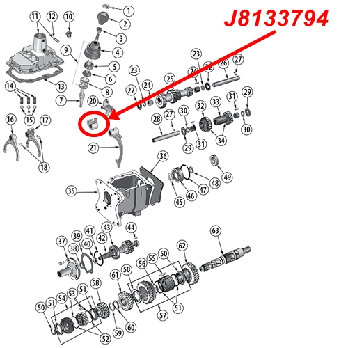 Jeep CJ 3rd & 4th Gear Shift Fork Lug T176 & T177 manual Transmission 8086