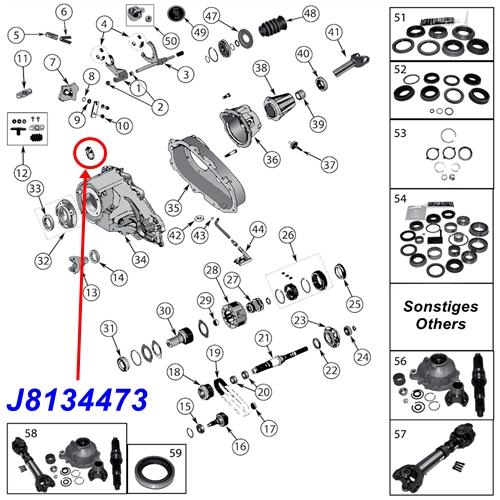 Jeep Wrangler TJ Unterdruckschalter Vakuum Allradschalter NP231
