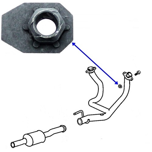 Jeep Gand Cherokee WJ WG WH WK 4,7 ltr. Mutter Flammrohr zum Krümmer Auspuff Mopar 03-05