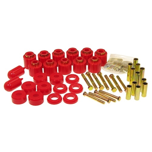 Jeep Wrangler TJ red 1" Body Mount Lift Bushing Set with Hardware Prothane 96-06