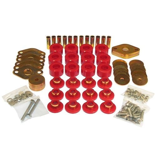 Jeep Wrangler JK 4-door red Standard Body Mount Bushing Set Prothane 07-18