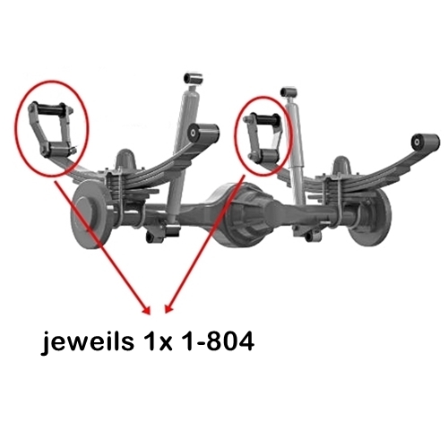 Jeep Cherokee XJ black polyurethane shackle bushing set for one rear leaf spring Prothane 84-01