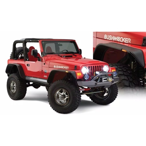 Jeep Wrangler TJ 6" Flat Fender Style Kotflügelverbreiterungen 4teilig Bushwacker 96-06