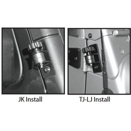 Jeep Wrangler JK Rechteckiger Quick‑Release Außenspiegel Spiegel Edelstahl mit Schnellverschluss 07-18