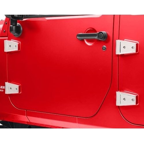 Jeep Wrangler JK 4-türer Edelstahl Türscharnierschutz Cover Blenden Türscharniere 8-teiliges Set 07-18